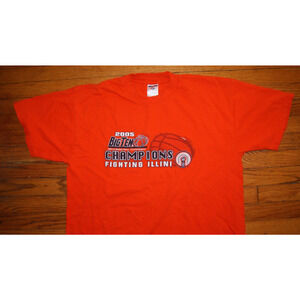 Vintage 2005 ILLINOIS FIGHTING ILLINI CHIEF Large TShirt Big Ten 32-1 Champs